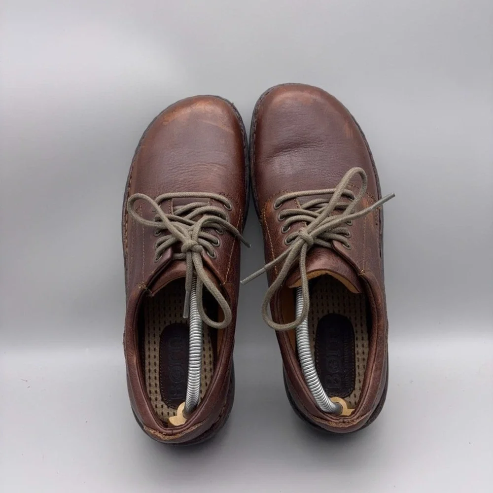 Born Shoes Mens 9 Brown Leather Lace Up Oxford Casual Comfort Work Heavy